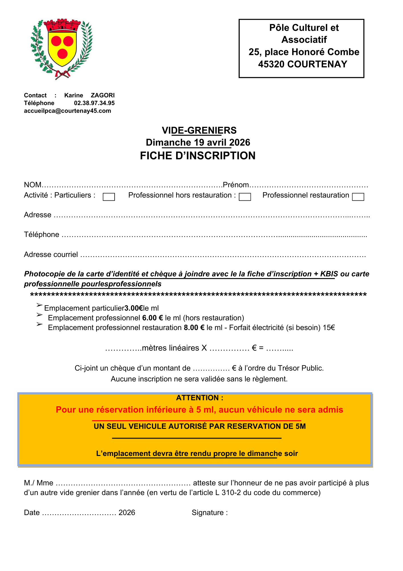 Vide-grenier à Courtenay