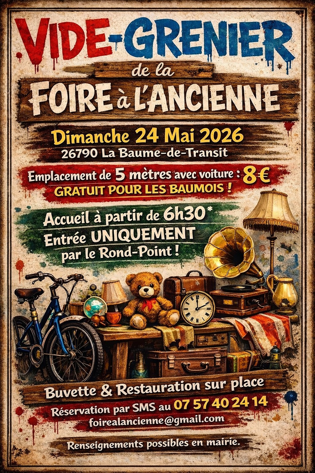 Vide-grenier à La baume de transit