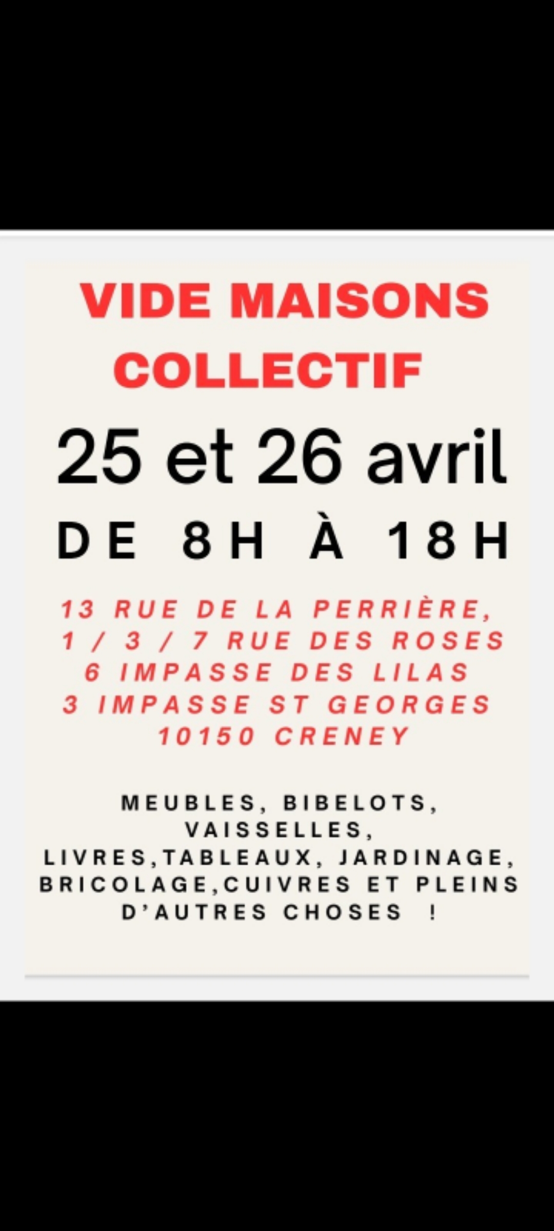 Vide-grenier à CRENEY-PRÈS-TROYES 