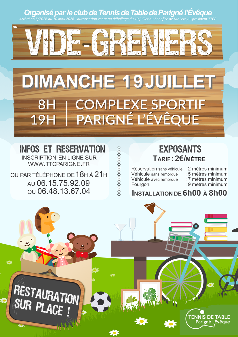 Vide-grenier à Parigné-l'Évêque