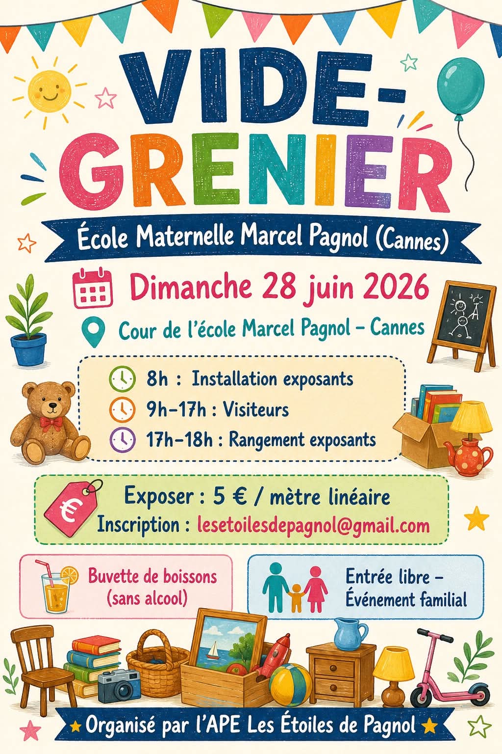 Vide-grenier à Cannes la Bocca